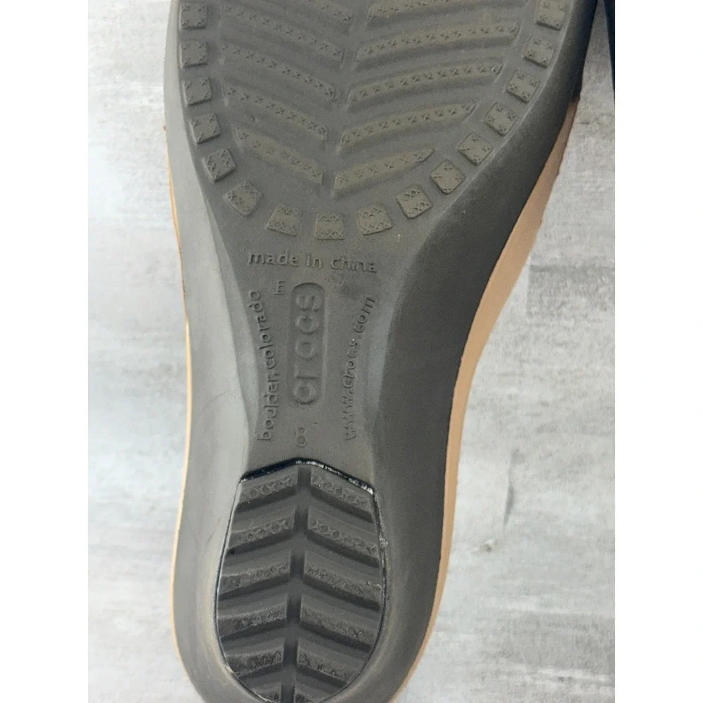 Crocs Havana Wedge Slide Sandals Bronze Espresso Brown Women Sz 8 11181